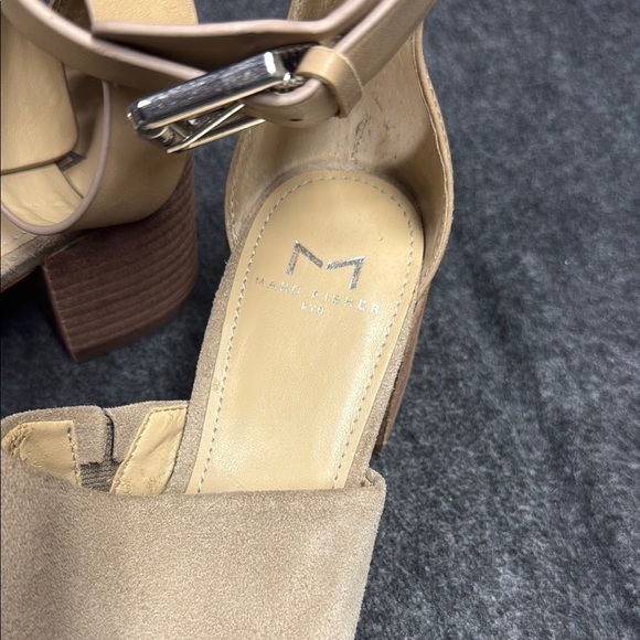 Marc Fisher Tan Suede Heels with Ankle Strap - Picture 2 of 9
